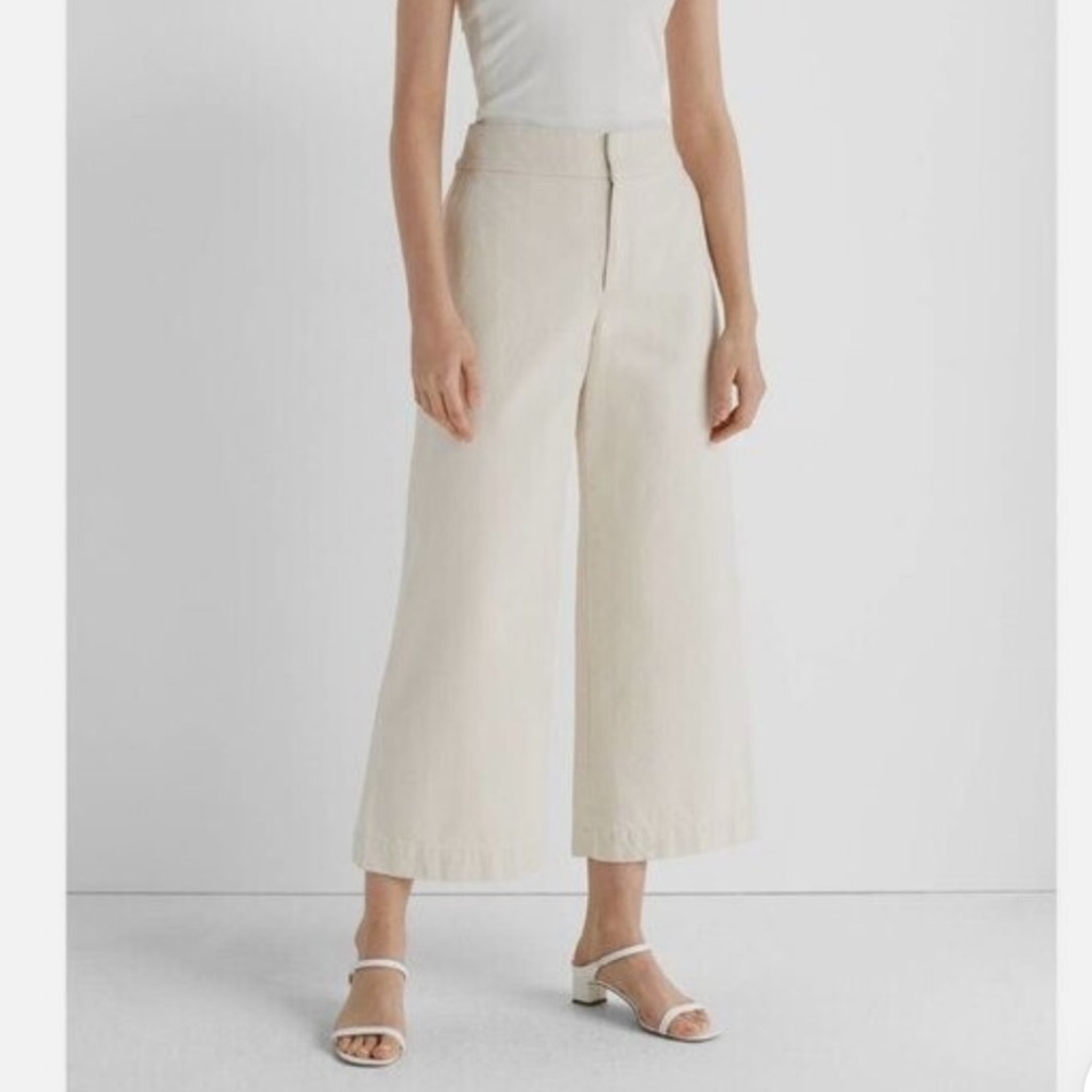Club Monaco Wide Leg Jean Trousers Ecru Size 2